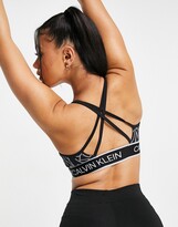 Thumbnail for your product : Calvin Klein Performance all over logo sports bra co-ord in black