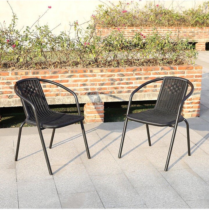 Living and Home Rattan Stacking Garden Chairs Set of 2 ShopStyle