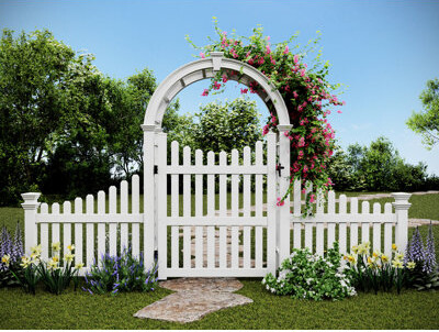 Vita Nantucket Deluxe Arbor With Gate And Wings