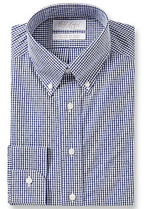Roundtree & Yorke Gold Label Non-Iron Dotted Gingham Dress Shirt