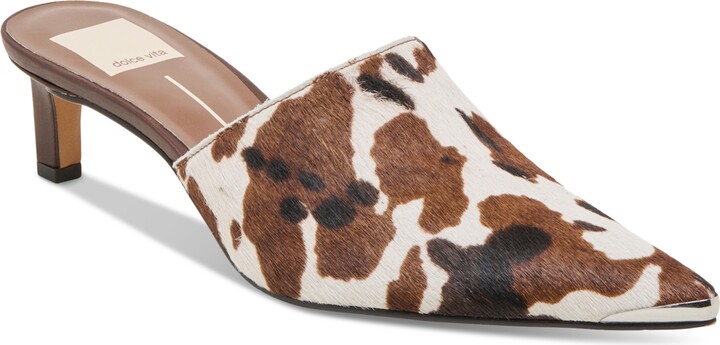 Dolce Vita Women's Lexy Pointed-Toe Heeled Mules Cocoa Taurus