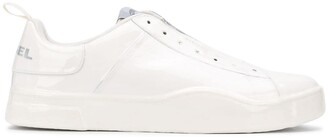 diesel white leather trainers