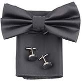 Thumbnail for your product : DBC3017 Indigo Checkered Perfection Poly Pre-Tied Bowtie Hanky Cufflinks Set by Dan Smith