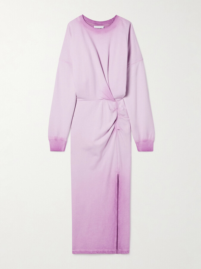 Marant Étoile - Salomon Dégradé Ruched Cotton-jersey Midi Dress - Purple
