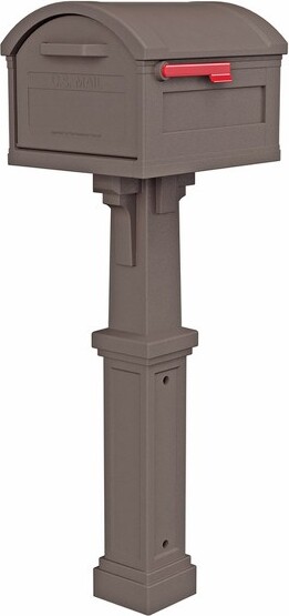 Gibraltar Mailboxes GibraltarMailboxesGrandHavenClassicPlasticPostMountMochaMailbox