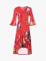 Thumbnail for your product : Jolie Moi Floral High Low Mesh Midi Dress, Red