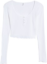 Thumbnail for your product : BP Scoop Neck Long Sleeve Crop Henley