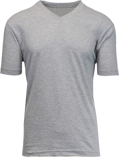 Galaxy By Harvic V-Neck Men's T-Shirt in Heather Gray