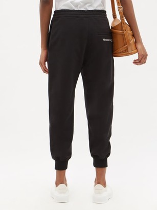 Alexander McQueen Logo-embroidered Cotton-jersey Track Pants - Black