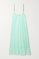 Thumbnail for your product : Stella McCartney Net Sustain Chain-embellished Organic Cotton-gauze Dress - Mint
