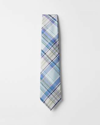 Express Narrow Silk Plaid Tie