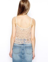 Thumbnail for your product : ASOS Cami Top with Embroidered Mesh
