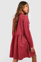 Thumbnail for your product : boohoo Check Pocket Detail Skater Dress