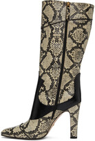 Thumbnail for your product : Gucci Beige Python Print Tall Boots