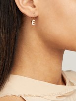 Thumbnail for your product : Theodora Warre - Mismatched E-charm Gold-plated Hoop Earrings - Gold