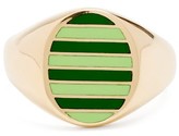 Thumbnail for your product : JESSICA BIALES Enamel & 18kt Gold Ring - Green