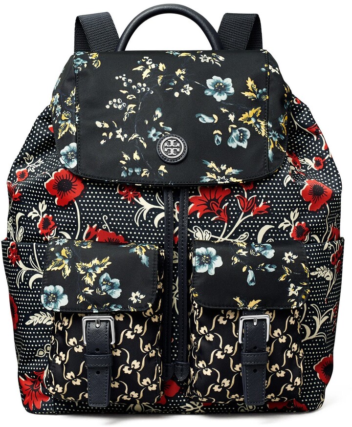 Tory Burch Virginia Mixed Print Recycled Nylon Backpack - ShopStyle