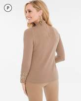 Thumbnail for your product : Chico's Chicos Petite Bejeweled Wrist Mock-Neck Sweater