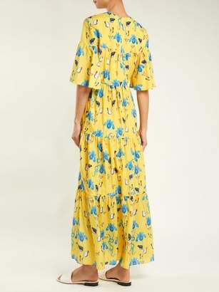 Borgo de Nor Serena Iris Print Crepe Dress - Womens - Yellow Print
