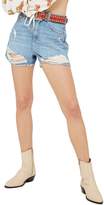 Thumbnail for your product : Topshop Ripped Denim Mom Shorts