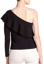 Thumbnail for your product : Milly One-Shoulder Ruffle Top