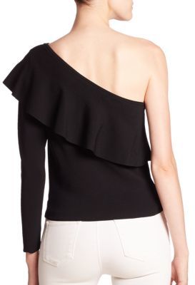 Milly One-Shoulder Ruffle Top