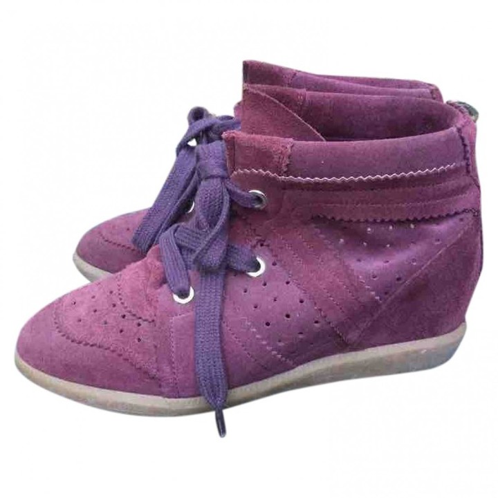 purple suede trainers