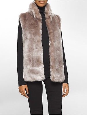 Calvin Klein Womens Faux Fur Vest Jacket