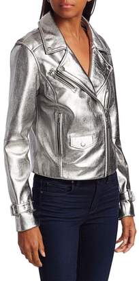 Paige Ashby Metallic Leather Moto Jacket