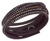 Thumbnail for your product : Swarovski Slake Dark Brown Alcantara and Crystal Wrap Bracelet