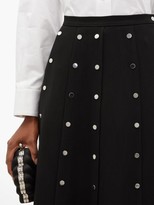 Thumbnail for your product : Christopher Kane Snap-embellished Stretch-crepe Midi Skirt - Black