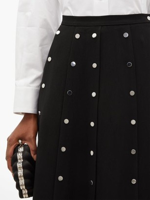 Christopher Kane Snap-embellished Stretch-crepe Midi Skirt - Black