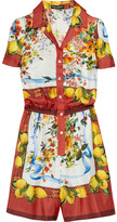 Thumbnail for your product : Dolce & Gabbana Printed silk playsuit