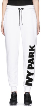 Ivy Park Chenille logo fleece cotton blend sweatpants