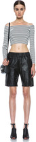 Thumbnail for your product : NICHOLAS Drop Crotch Zip Leather Shorts in Black
