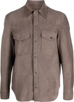 Thumbnail for your product : Salvatore Santoro Press-Stud Leather Shirt Jacket