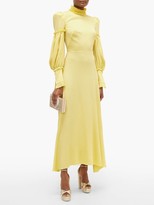 Thumbnail for your product : The Vampire's Wife The Dahlia Hammered Silk-blend Dress - Yellow