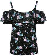 Thumbnail for your product : M&Co Floral spot cold shoulder top