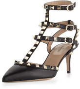 Thumbnail for your product : Valentino Rockstud Leather Low-Heel Slingback, Black