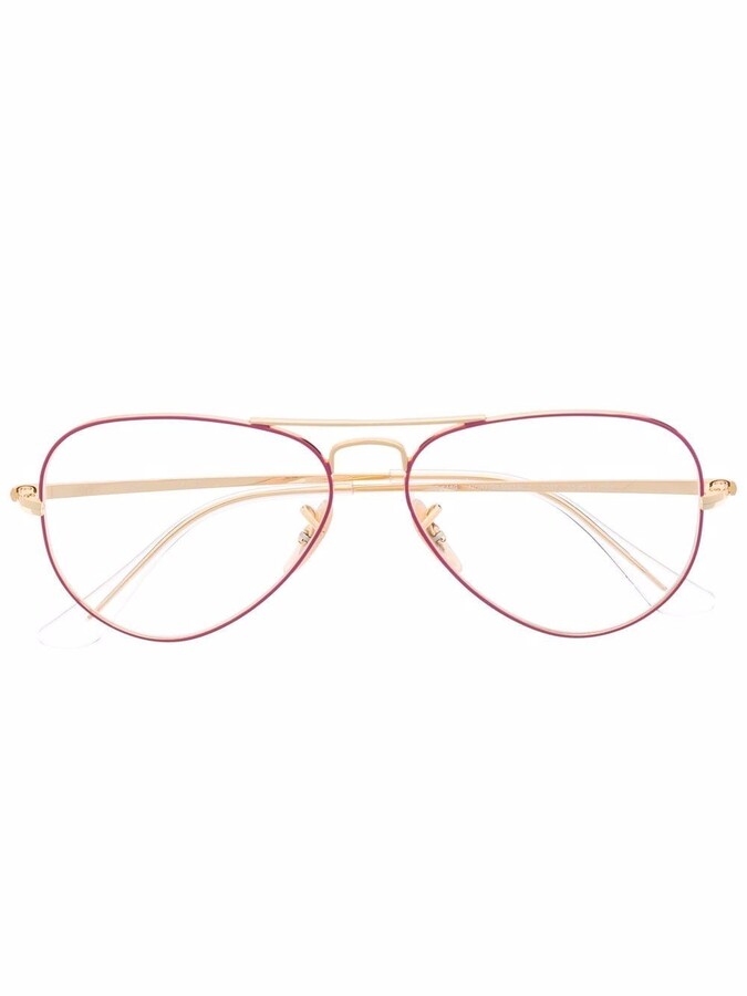 Pink Framed Aviator Sunglasses | ShopStyle