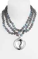Thumbnail for your product : Simon Sebbag Beaded Triple Strand Pendant Necklace