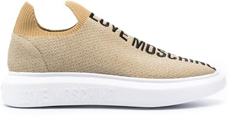 gold slip on tennis shoes