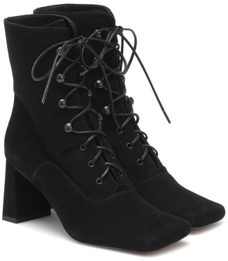 womens black suede lace up boots