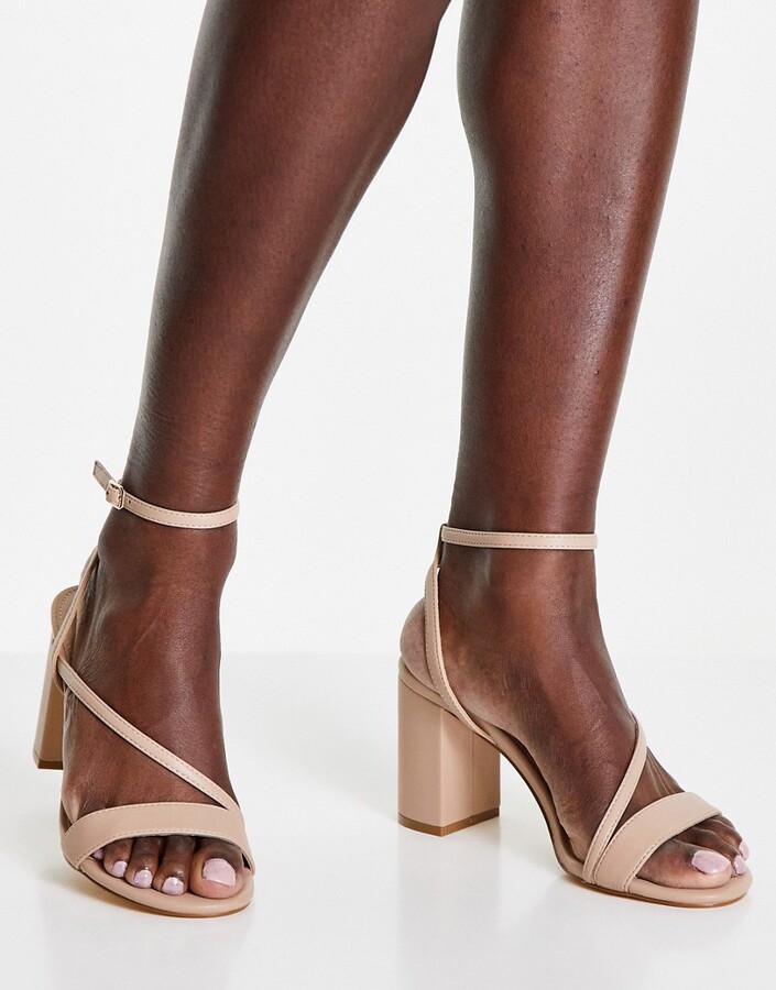neutral strappy heels