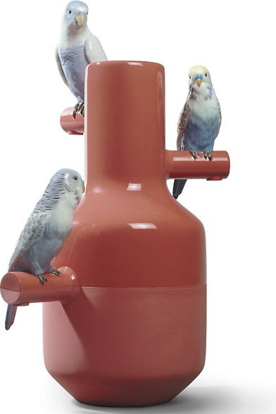 Lladro Parrot Parade Vase in Orange