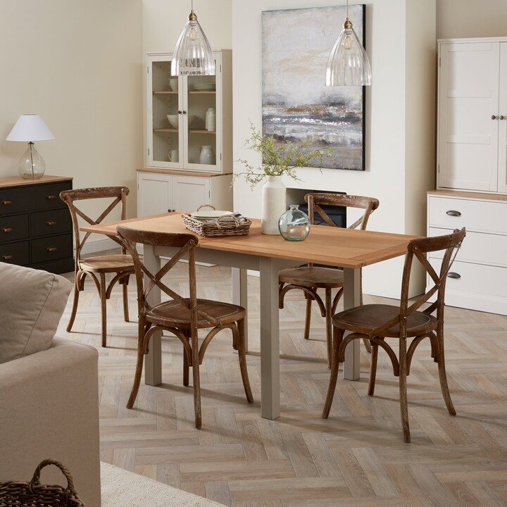 Dunelm Clifford 6 Seater Oval Flip Top Dining Table Grey ShopStyle