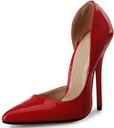 Thumbnail for your product : Katypeny Women's D'Orsay Style Slip On Pointy Pumps Classic Stiletto High Heel Dress Shoes Red Size 13 EU48