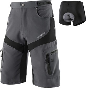 BERGRISAR Men's Cycling Shorts MTB Mountain Bike Shorts Padded Loose Fit  Black Size Medium - ShopStyle