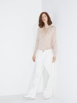 Thumbnail for your product : Raey V-neck Fine-knit Cashmere Sweater - Pale Pink