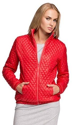 Ladies Quilted Jacket With Zip Pockets Coat Outwear Overcoat Sizes 8-12 FA478